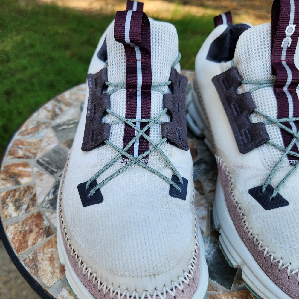 On Running White, Light Pink & Navy Athletic Shoes - Picture 3 of 12